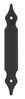 1 St. Mittelband mit Zierspitze für Klappläden, 2-fach verstellbar, 200 mm lang, schwarz beschichtet